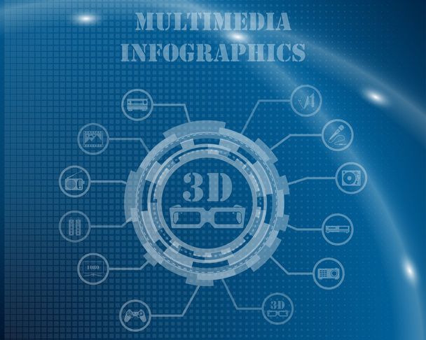 Multimedia-Infografik-Vorlage - Vektor, Bild