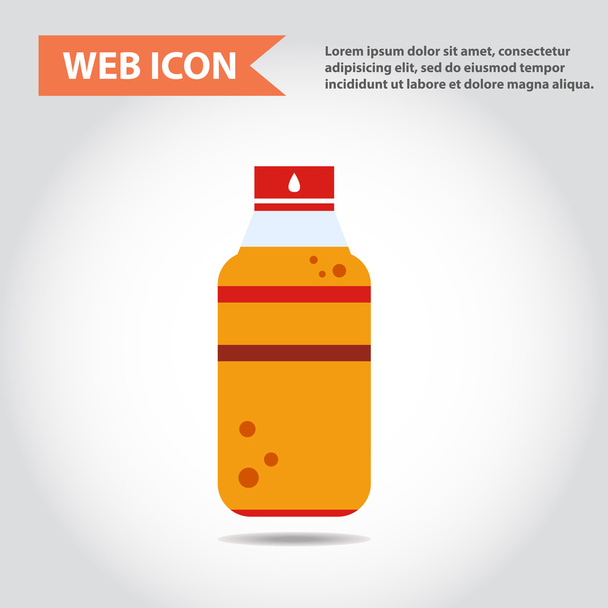 Fles water, drank, vloeistof, web pictogram, vector. - Vector, afbeelding