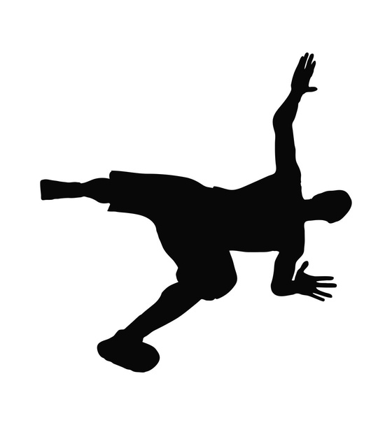 Männersilhouette in fallender Pose - Vektor, Bild