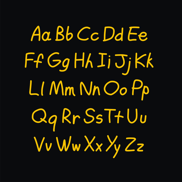 Contour comic style doodle alphabet. Vector font - Vector, Image