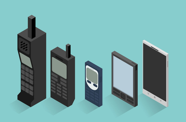Cell phone evolution - Vector, Image