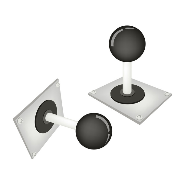 Joystick or Control Column on White Background - Vector, Image