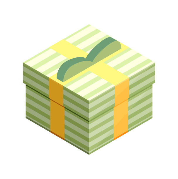 Иконка плоской изометрической коробки подарков
 - Вектор,изображение