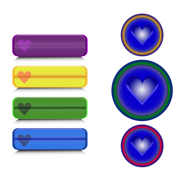 heart buttons - Vector, imagen