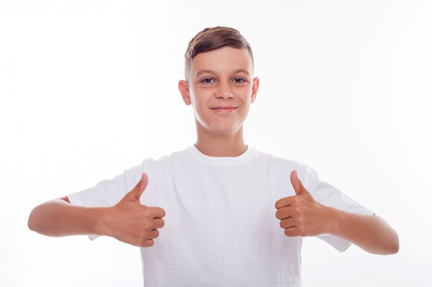 Cheerful boy is expressing his positive emotions - Фото, зображення