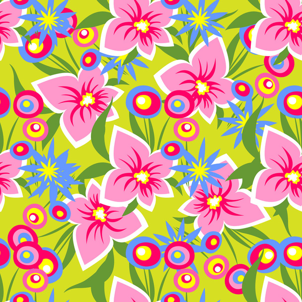 blue floral seamless pattern - Vector, Image