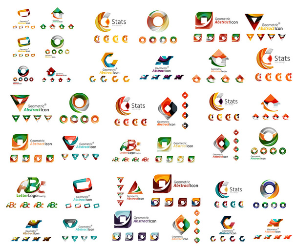 Universal set of abstract logos. Business, app, web design symbol template - Вектор,изображение