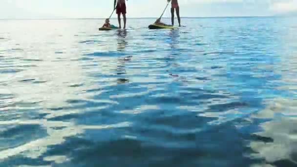 Happy Family Stand Up Paddling in Hawaii. - Footage, Video