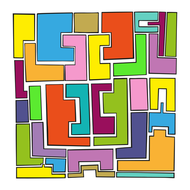 Геометричний барвистий квадрат абстрактного стилю на білому тлі
. - Вектор, зображення