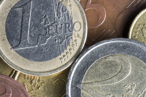 Monety euro na siebie - Zdjęcie, obraz