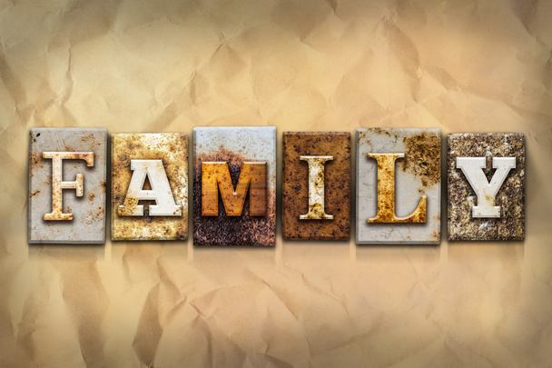 Family Concept Rusted Metal Type - Photo, Image