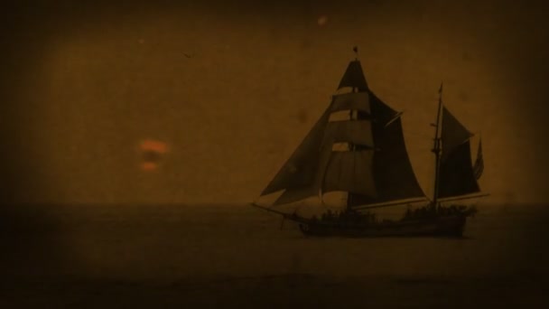 Pirate Ship - Old World Sailboat - Footage, Video