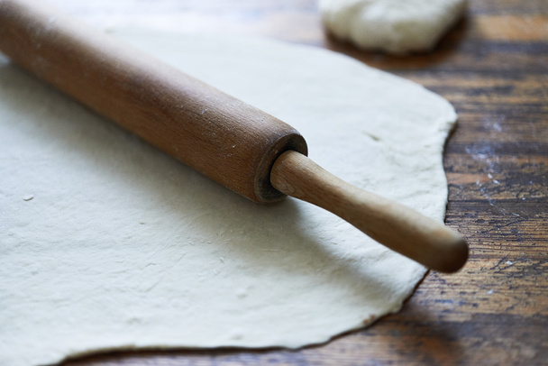 dough and rolling pin - Photo, Image
