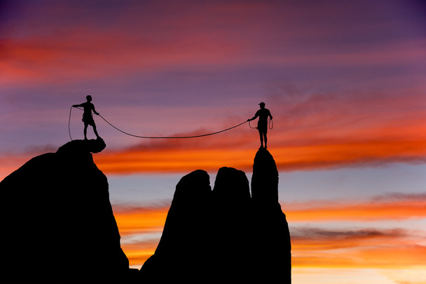 Climbing team on the edge. - Photo, Image
