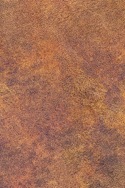 Old Weathered Natural Brown Cowhide Crumpled Coarse Exfoliated Grunge Texture - Foto, Imagen