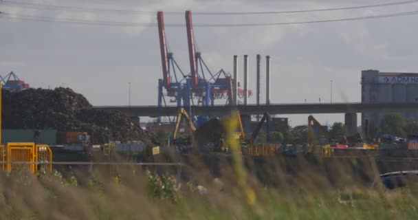 Jeřáb v přístavu v Hamburku - Záběry, video
