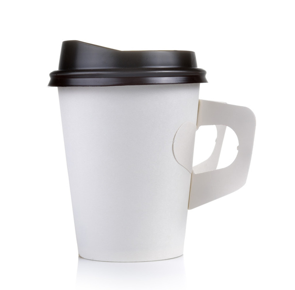 xícara de papel para café isolado no fundo branco - Foto, Imagem
