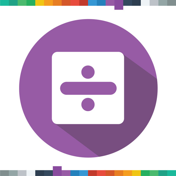 Flat dividing icon in a purple circle with a long shadow. - Vector, Image