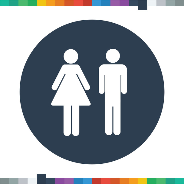 Icona da bagno maschile e femminile, figura femminile e bastone maschile affiancati
. - Vettoriali, immagini