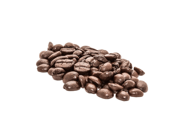 白い背景に隔離されたコーヒー豆 - 写真・画像
