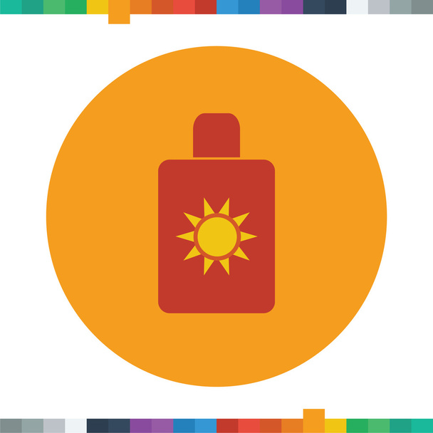 Icona di protezione solare piatta in un cerchio
. - Vettoriali, immagini