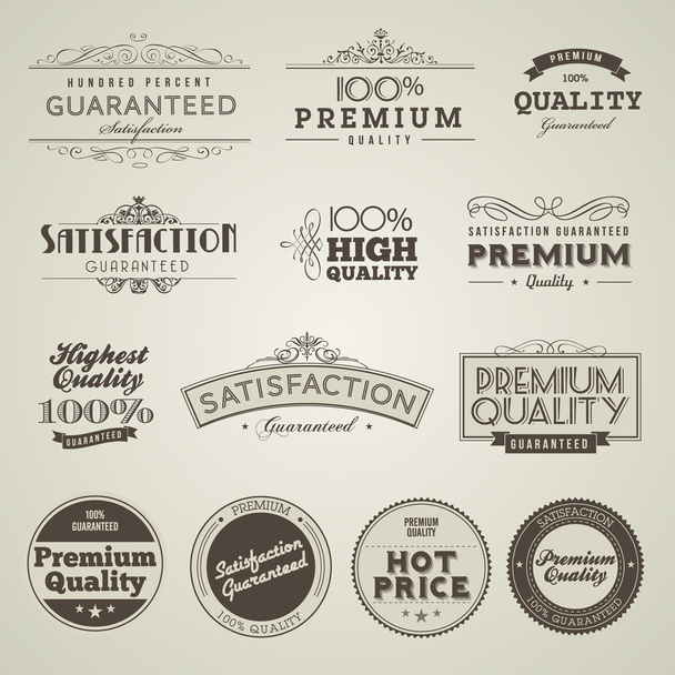 Vintage Styled Premium Quality labels - Vector, Image