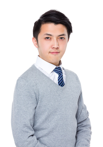 asiático guapo hombre de negocios en gris suéter
 - Foto, Imagen