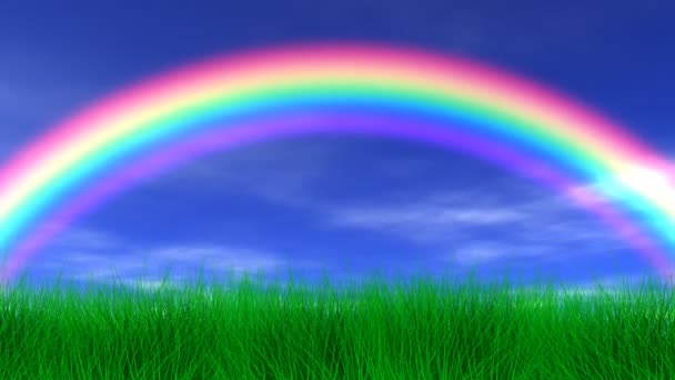 Arco iris, hierba y cielo pacífico
 - Metraje, vídeo