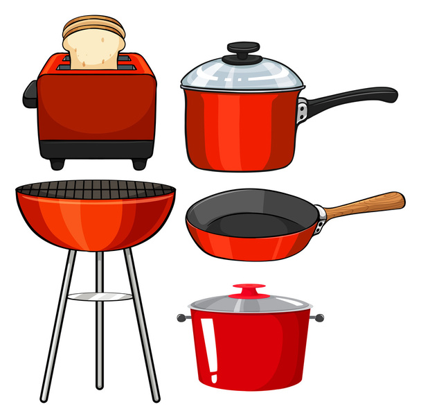 Kuchenne w kolorze czerwonym - Wektor, obraz