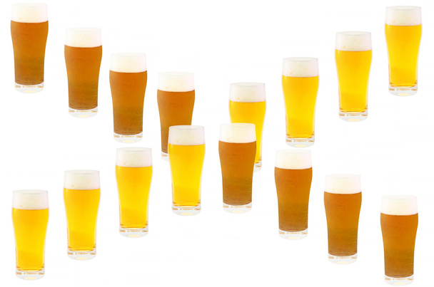 Několik pivních sklenic - Fotografie, Obrázek