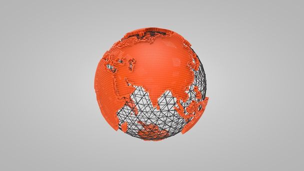 Fio globo laranja 3D
 - Foto, Imagem