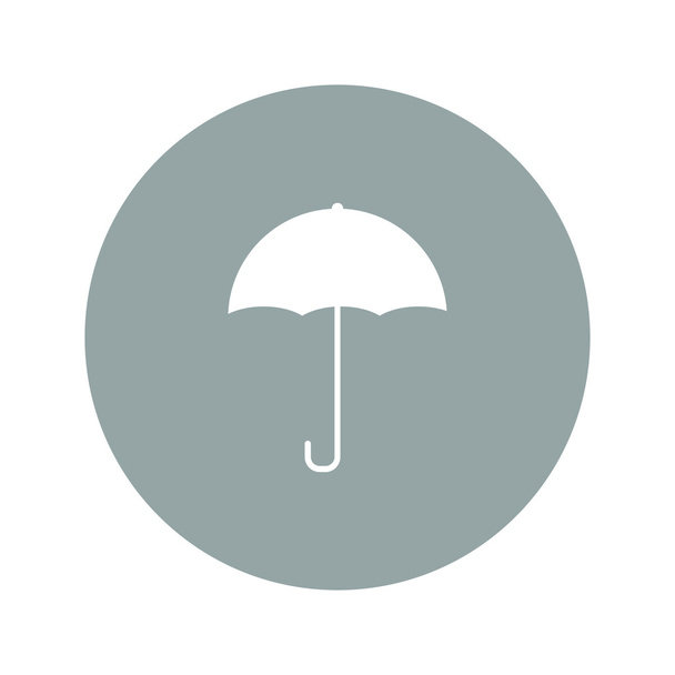 Ikona podpisu parasola. Symbol ochrony przeciwdeszczowej. Styl płaski. - Wektor, obraz