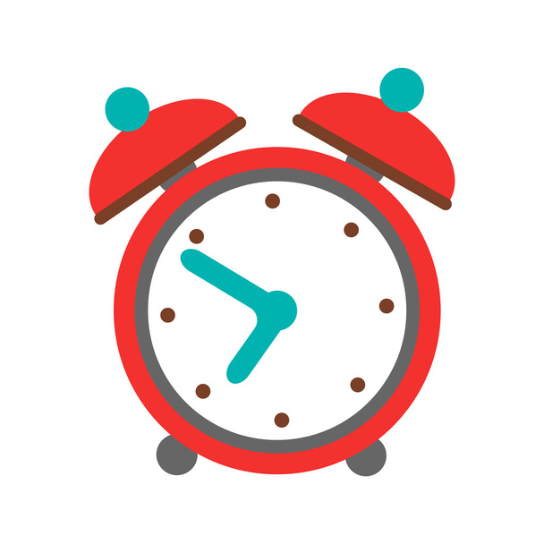 Flat with shadow icon and mobile application alarm clock - Vector, Image