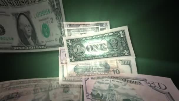 Yhdysvaltain dollari Bills Flying By (HD
) - Materiaali, video