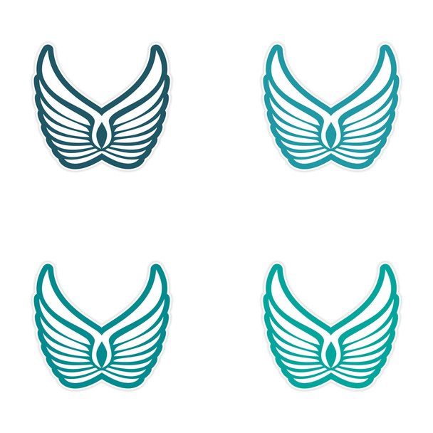 Συνέλευση αυτοκόλλητα φτερά αετού - Διάνυσμα, εικόνα