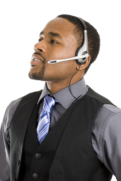 African american customer support operator - Zdjęcie, obraz
