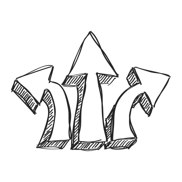 三本の矢の一連の単純な落書き - ベクター画像