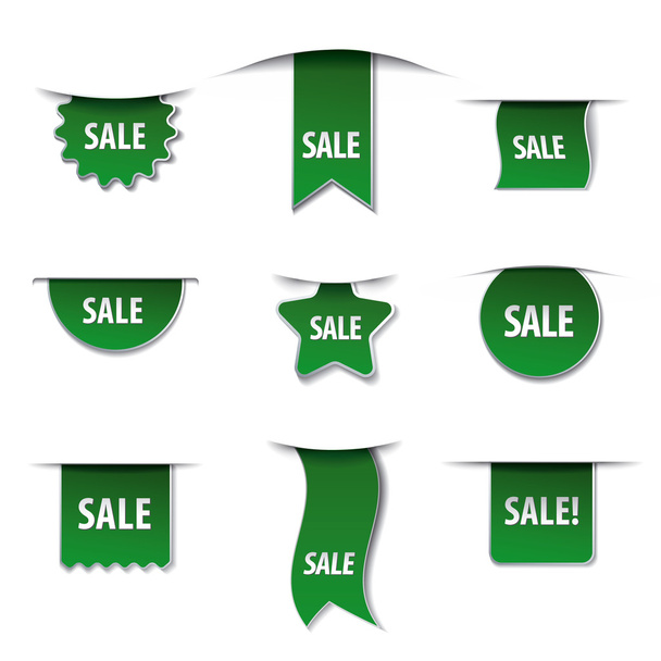 Advertising tags green colors - Διάνυσμα, εικόνα