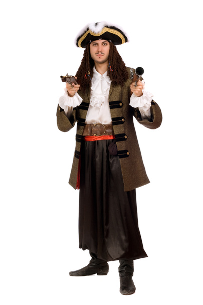 Jeune homme en costume de pirate avec pistolet
 - Photo, image