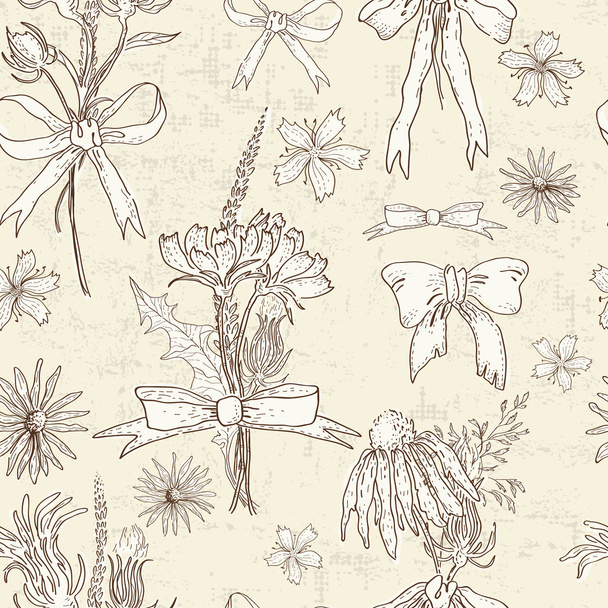 Vintage floral endless pattern - Vector, Image