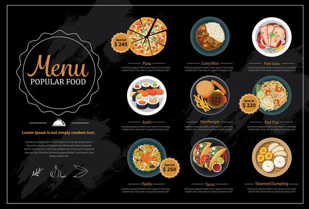 asian food menu - Vector, Image