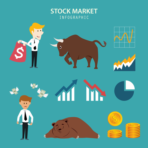 Инфографика фондового рынка
 - Вектор,изображение