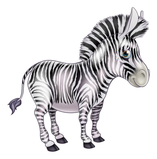 Cute cartoon zebra - Vector, Image