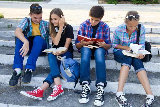 Group of young students with books - Φωτογραφία, εικόνα