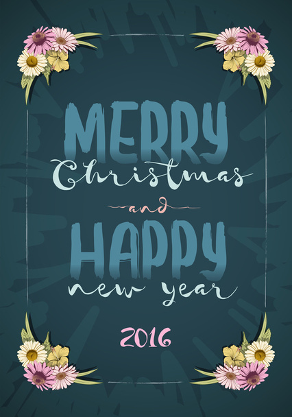 Noel ve mutlu yeni yıl mesajı - Vektör, Görsel