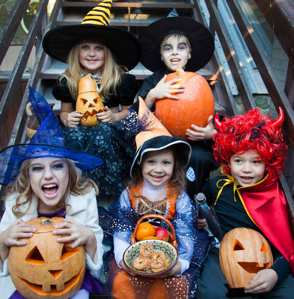 Children in halloween costumes - Fotoğraf, Görsel