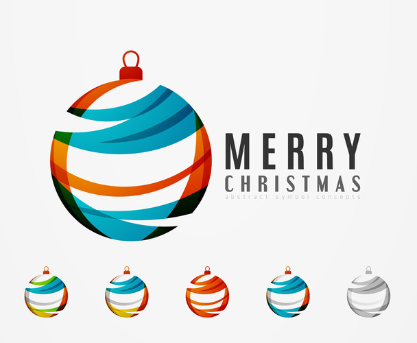 Ensemble d'icônes abstraites de boule de Noël, concepts de logo d'entreprise, design géométrique moderne propre
 - Vecteur, image