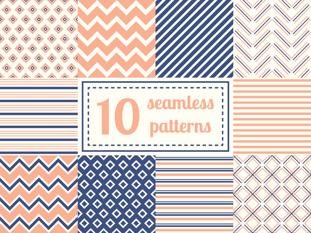 Set of ten seamless patterns. - Vector, Image
