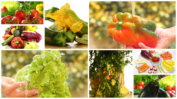ízletes zöldség-kollázs - Felvétel, videó
