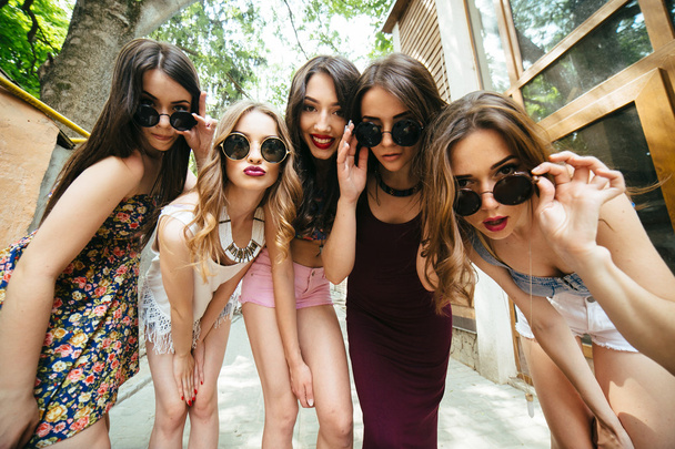 five young beautiful girls - Photo, image